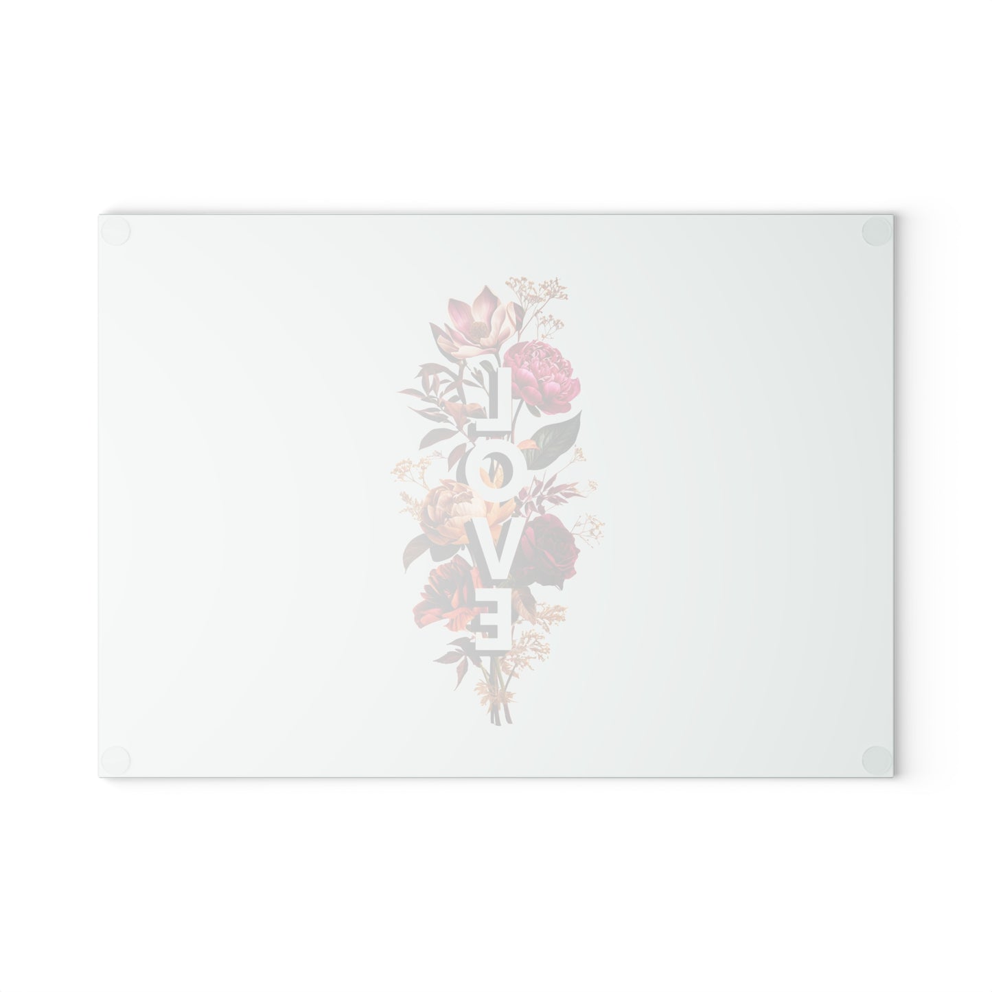 Floral Love Glass Cutting Board - Perfect Kitchen Gift