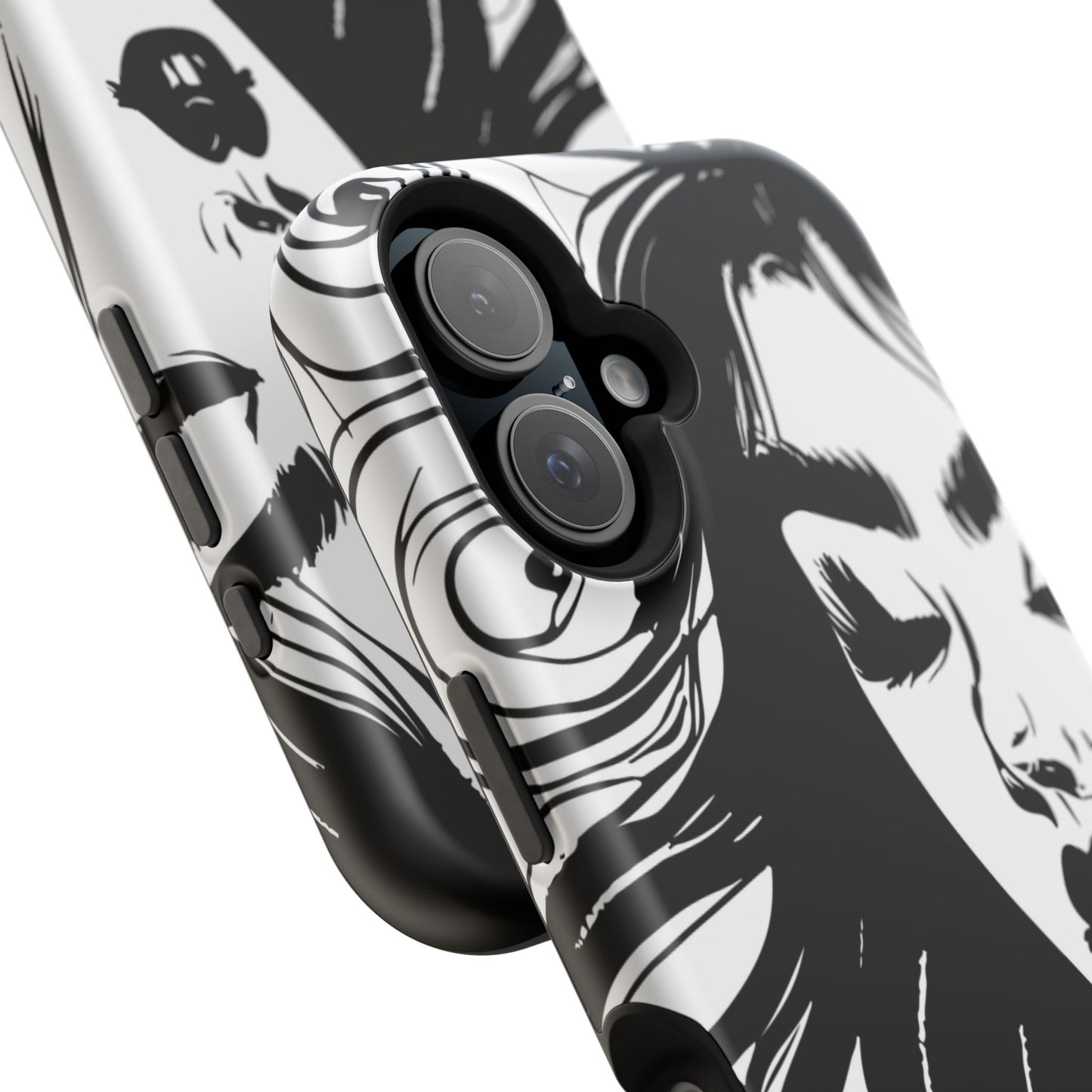 Artistic Black & White Portrait Phone Case — Magnetic Impact-Resistant