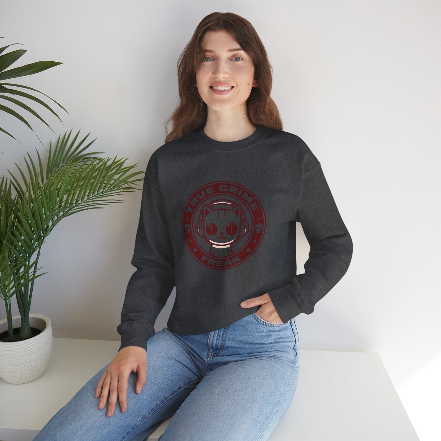 True Crime Freak Cat Crewneck Sweatshirt