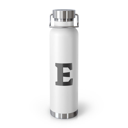 Personalized Copper Insulated Water Bottle, 22oz - "E" Custom Monogram