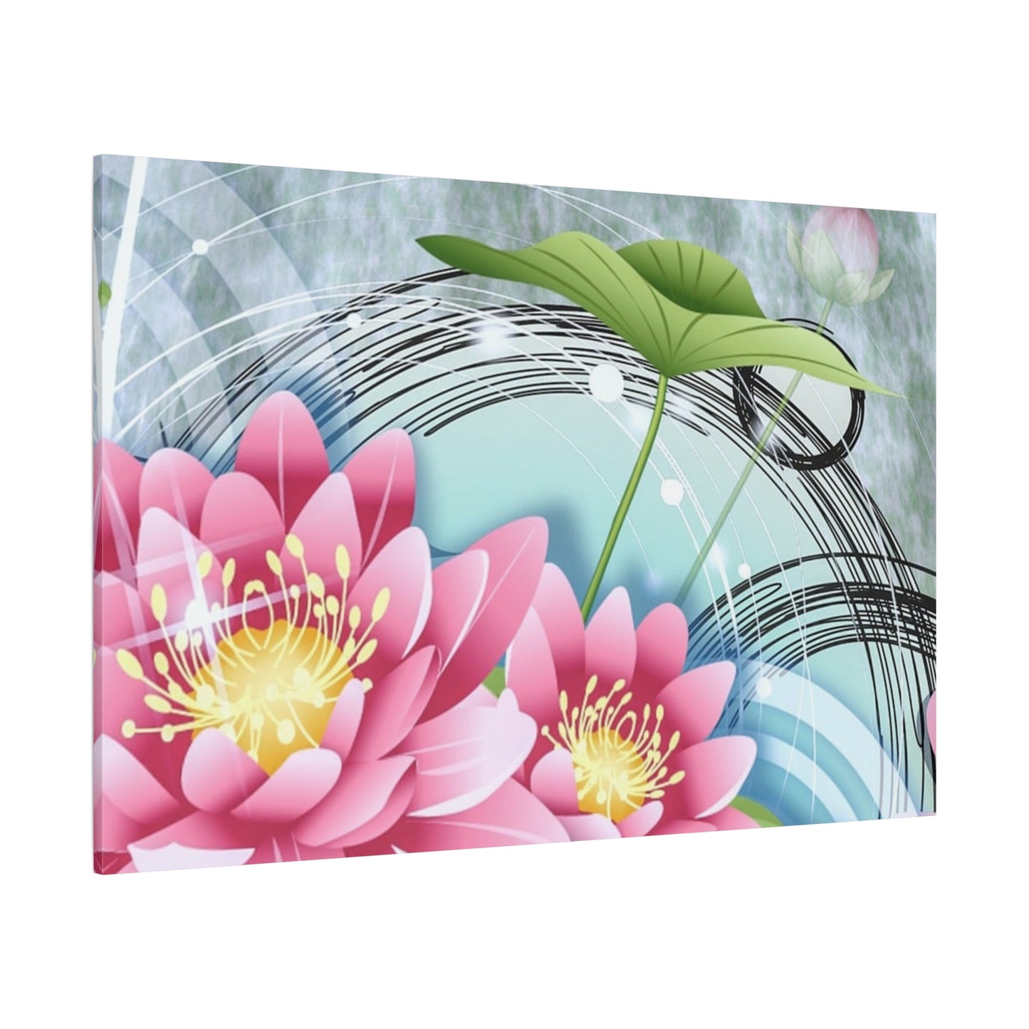 Lotus Blossom Matte Canvas Wall Art — Stretched 1.25" Decorative Print