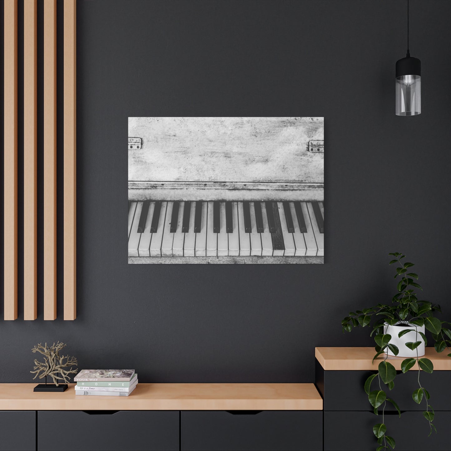 Vintage Piano Keys Matte Canvas Print