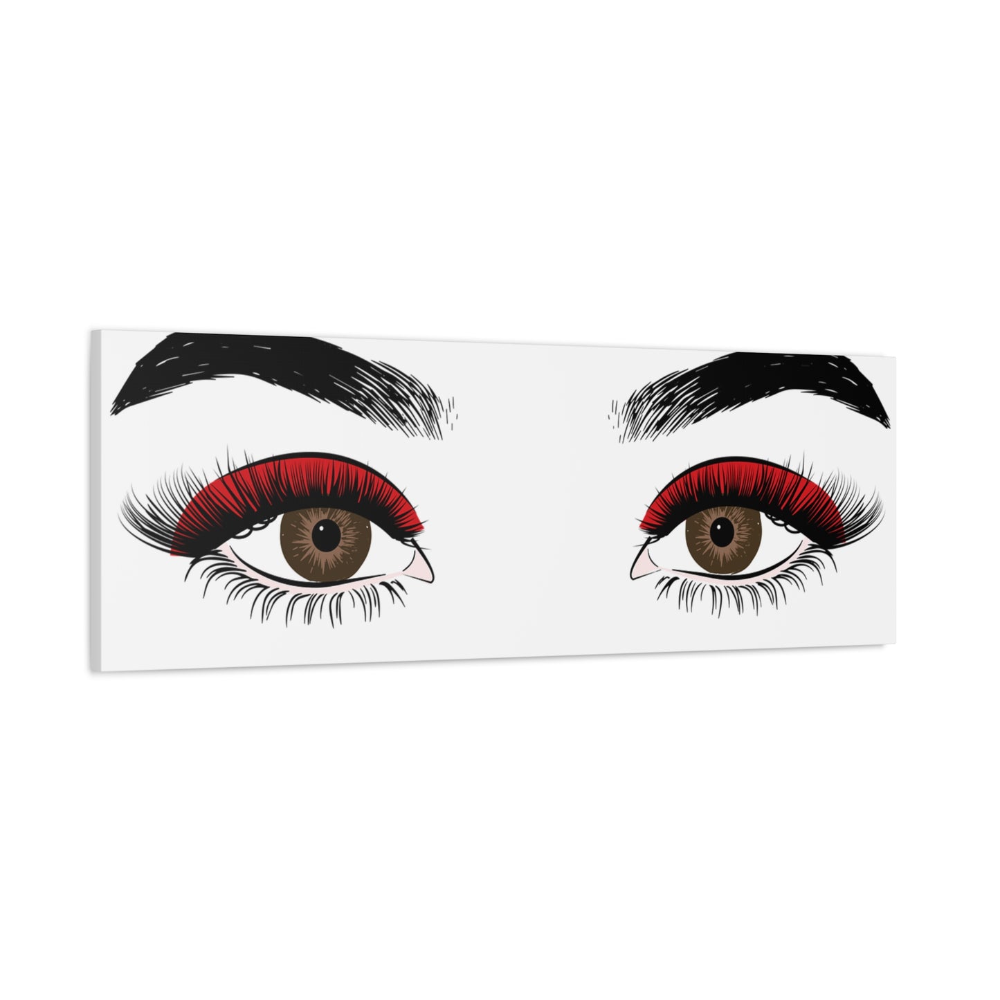 Red Lashes Wall Art Canvas — Glam Eyes Makeup Decor