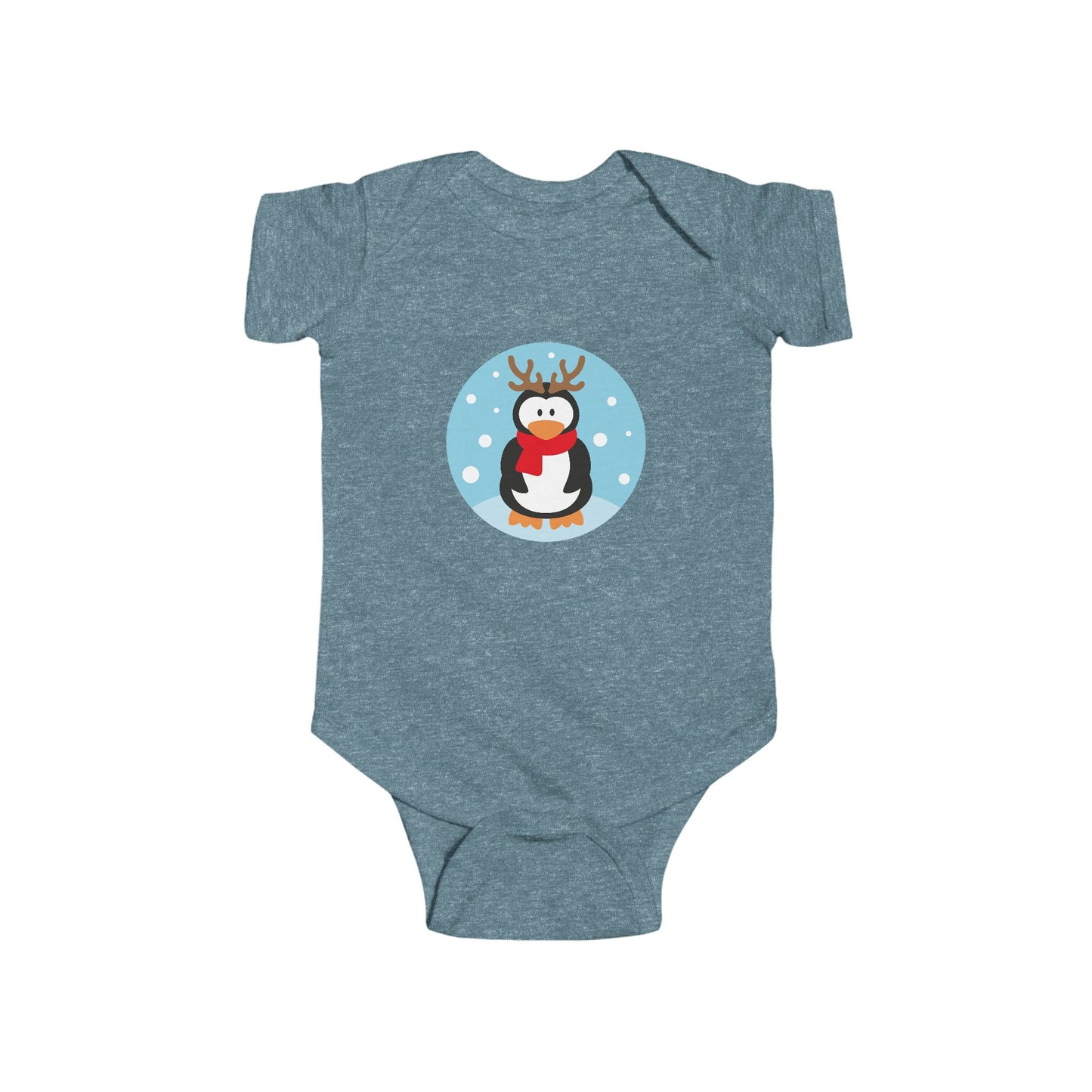 Infant Penguin Reindeer Bodysuit — Cute Holiday Baby Onesie