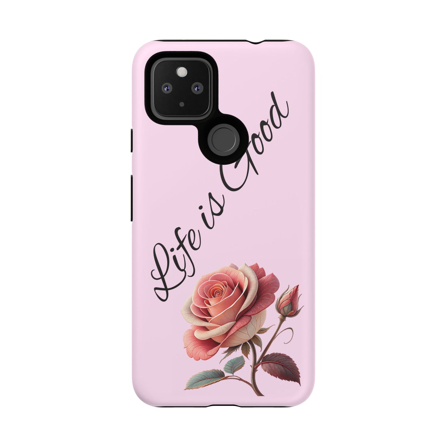 Roses & Positivity Phone Case - Floral Design, Life is Good, Tough Cases for Everyday Wear, Gift for Friends, Mother's Day, Spring [...]