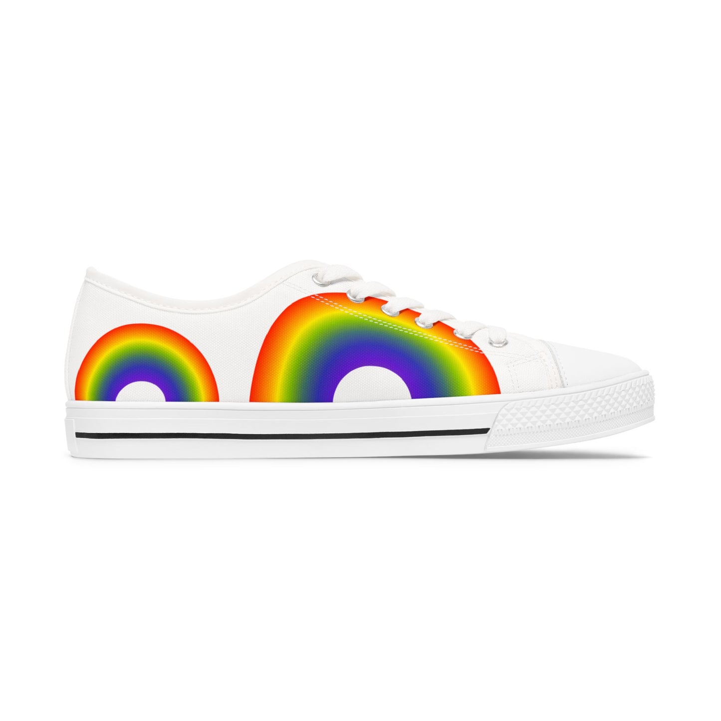 Rainbow Low Top Sneakers — Colorful Pride Casual Shoes