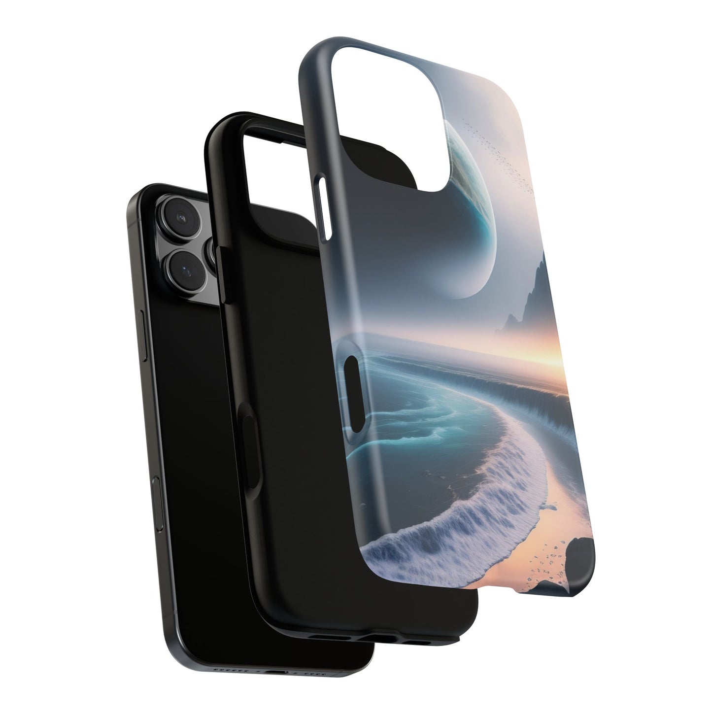 Galaxy Ocean Phone Case — Surreal Planet Beach Tough Case