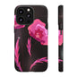 Floral iPhone Case | Tough Cases with Pink Poppy Design, Elegant Flower Phone Cover, Gift for Her, Spring Accessories, Chic Tech