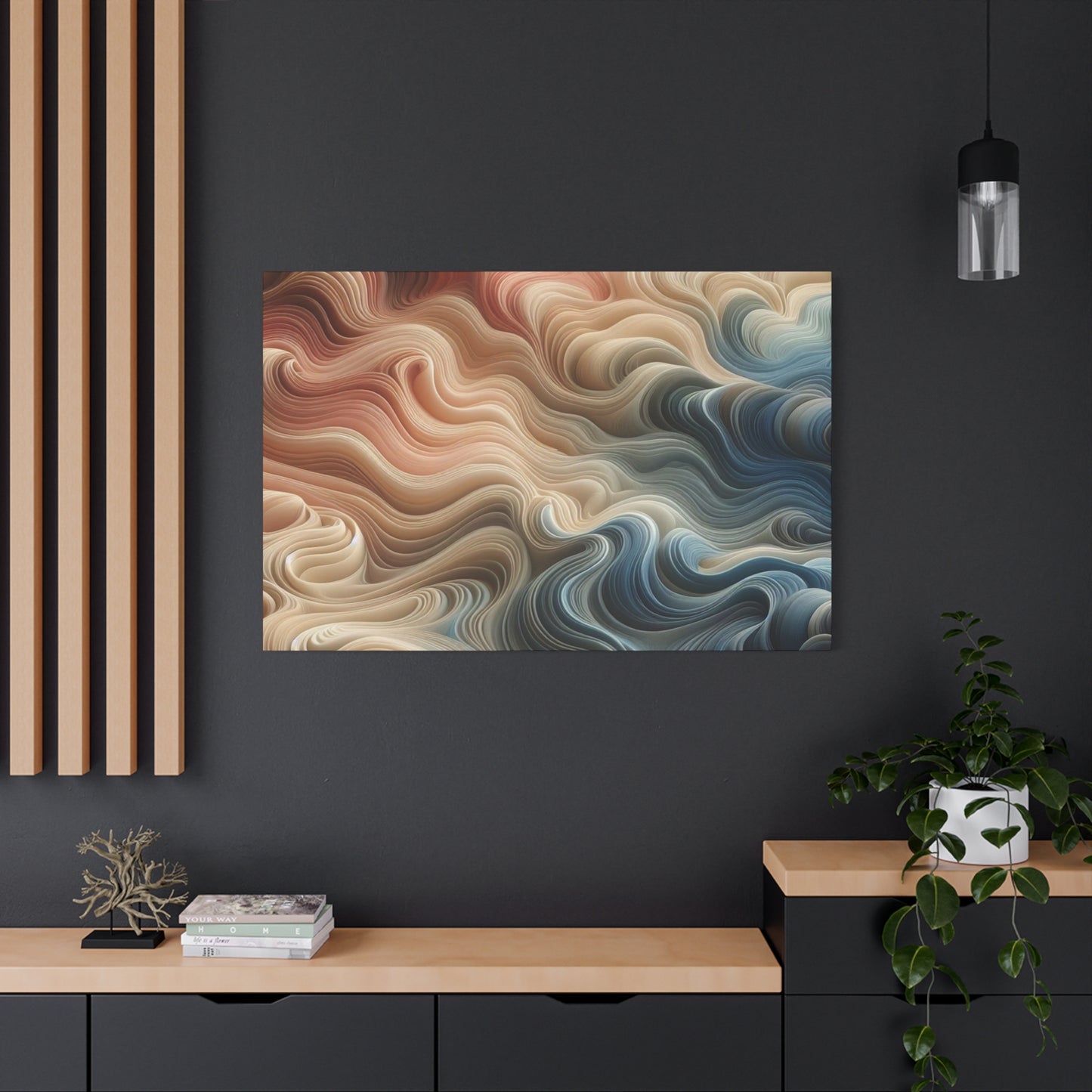Abstract Swirl Matte Canvas Wall Art — Fluid Earth Tones, Stretched 1.25"