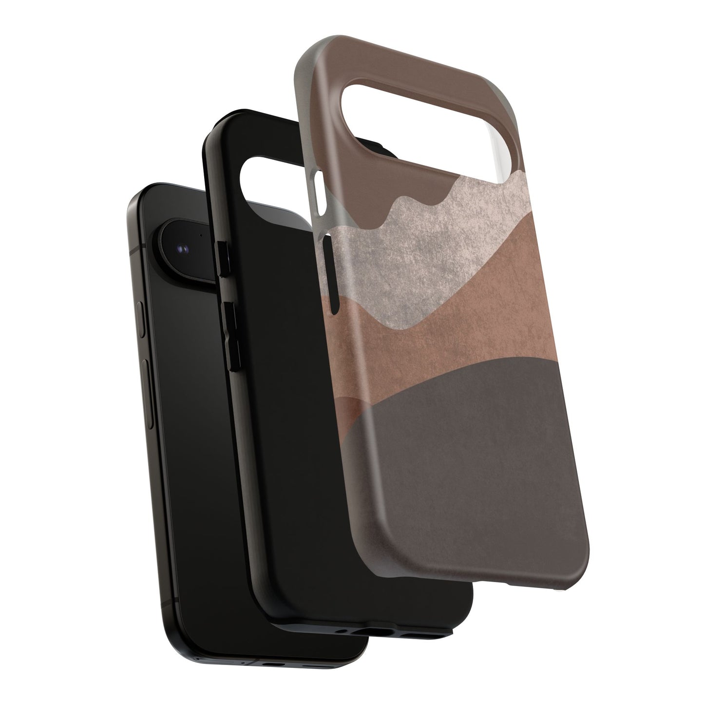 Abstract Earthtone Phone Case — Brown Layered Rugged Tough Case