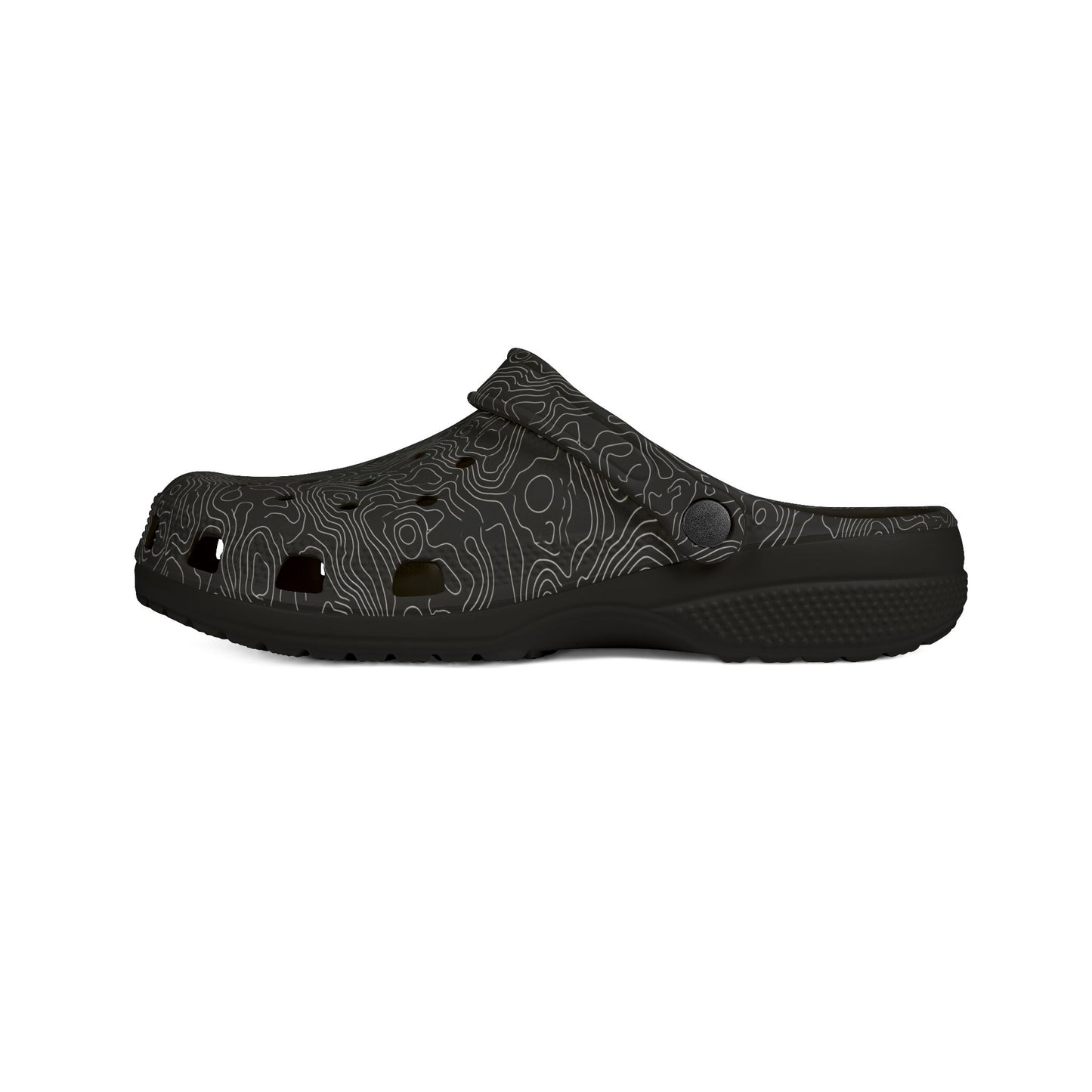 EVA Foam Clogs — Lightweight Black Swirl Slip‑On Shoes