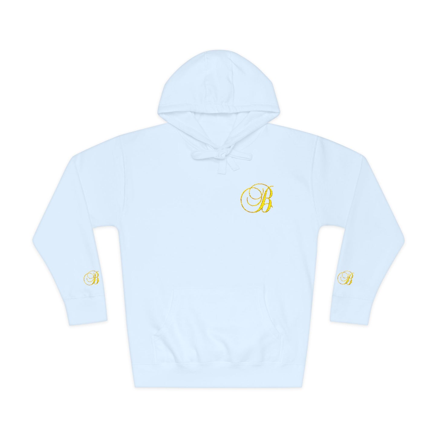 Coral Gold Floral Initial Hoodie — Monogram 'B' Casual Pullover
