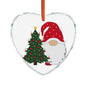 Heart Crystal Ornament — Cute Gnome with Christmas Tree Holiday Decoration