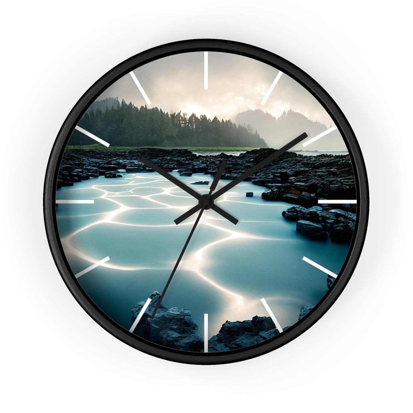 Serene Nature Wall Clock - Tranquil Home Decor for Nature Lovers, Modern Timepiece for Gifts, Office, Living Room, Quartz Clock