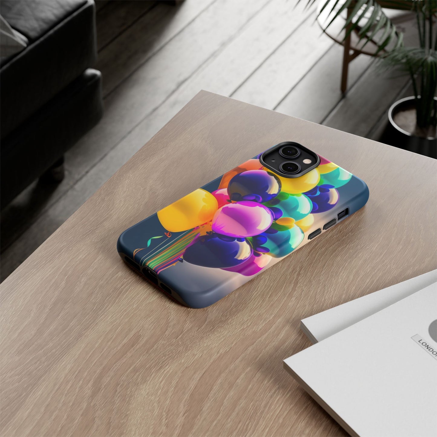 Colorful Balloon Tough Phone Case — Vibrant Party Balloons Protective Cover