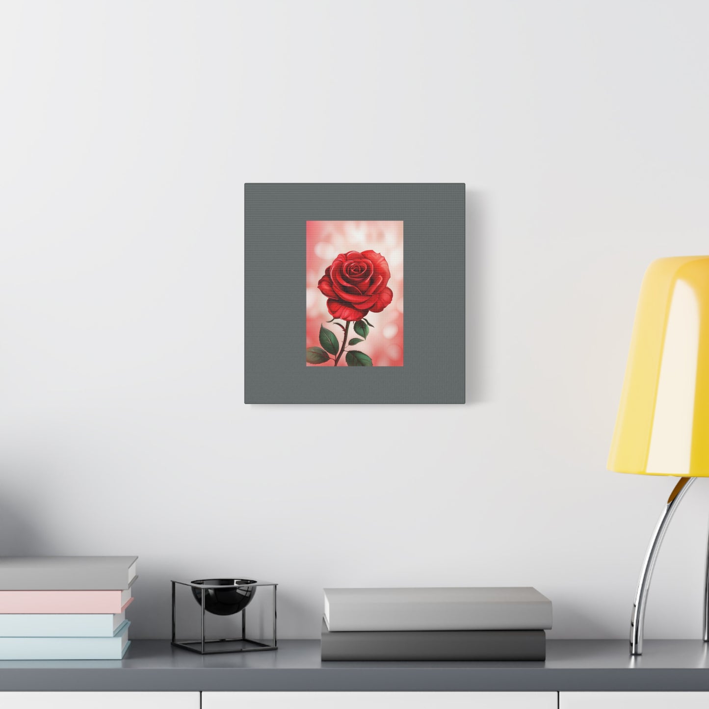 Red Rose Vertical Matte Canvas Print — Romantic Floral Wall Art