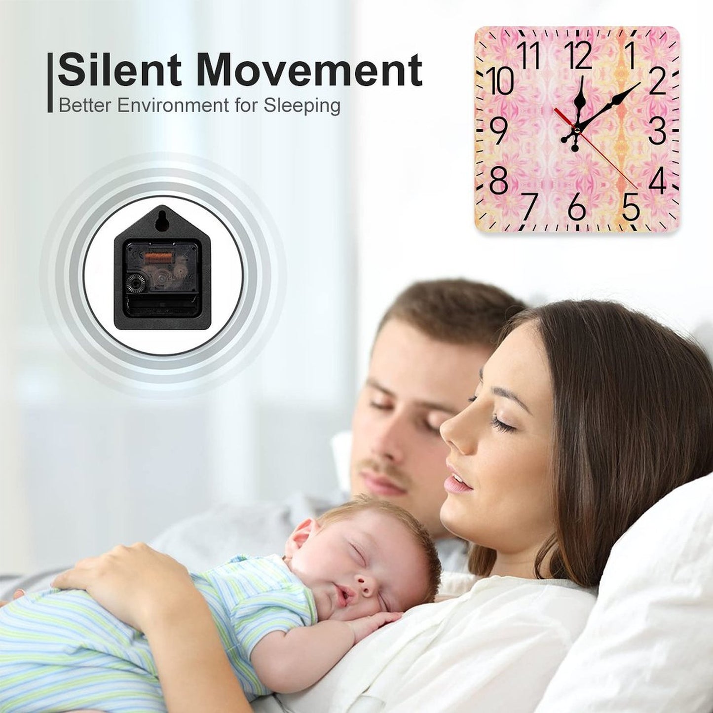 Square Wall Clock-9.8"x9.8"/25x25cm