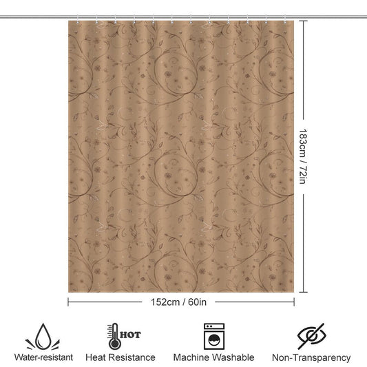 Brown shower curtain