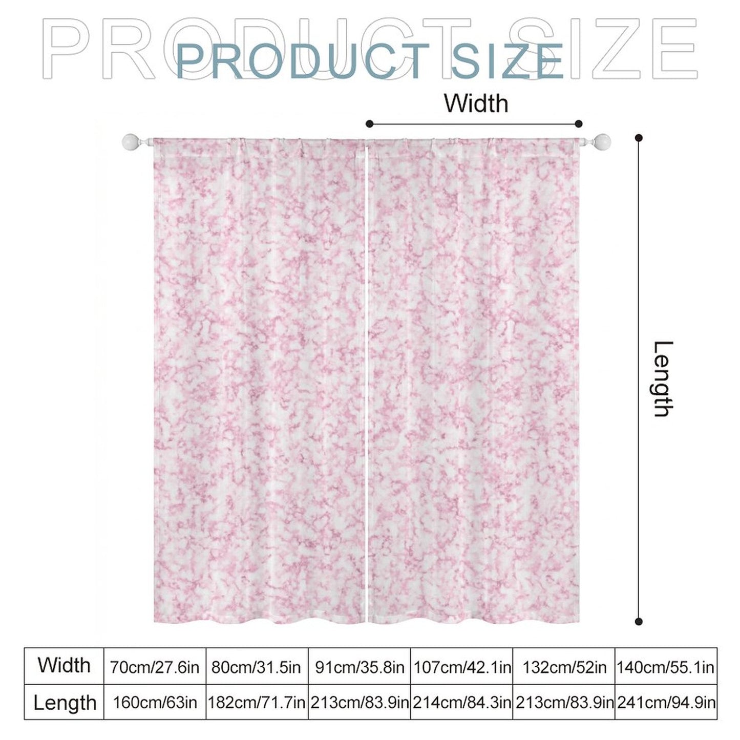 Sheer Curtain Pink and White