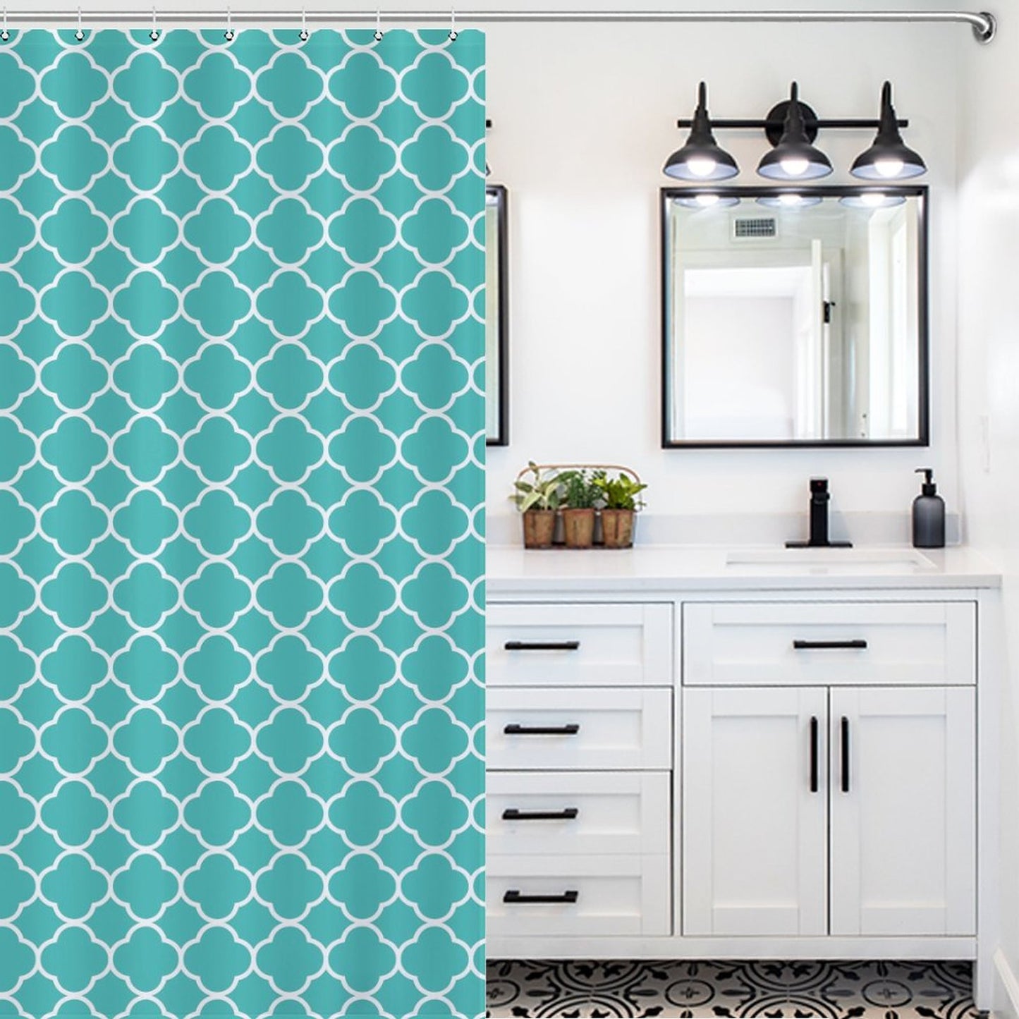 Flower Shower Curtain - Teal