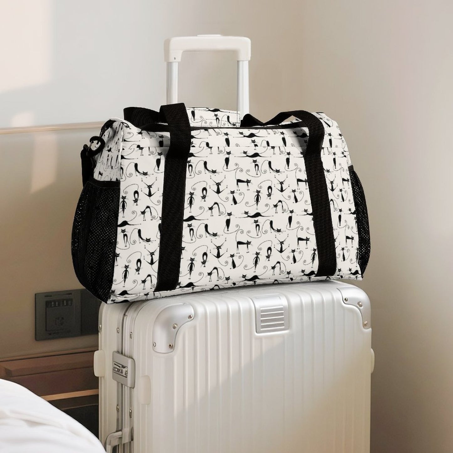 Travel Duffel Bag - Black cats