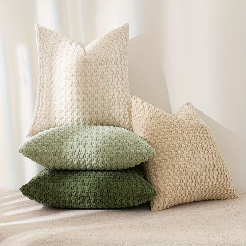 4 pack Soft Velvet Modern Double-Sided Design Sofa Pillowcases, Office Chair Backrest Pillowcases, Bedside Cushion Covers, And Machine-Washable Sofa And Bed Decorative Cushion Covers. 18 x 18