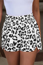 White Leopard High Waisted Athletic Shorts