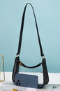 Color black PU Leather Trim Clear Shoulder Bag