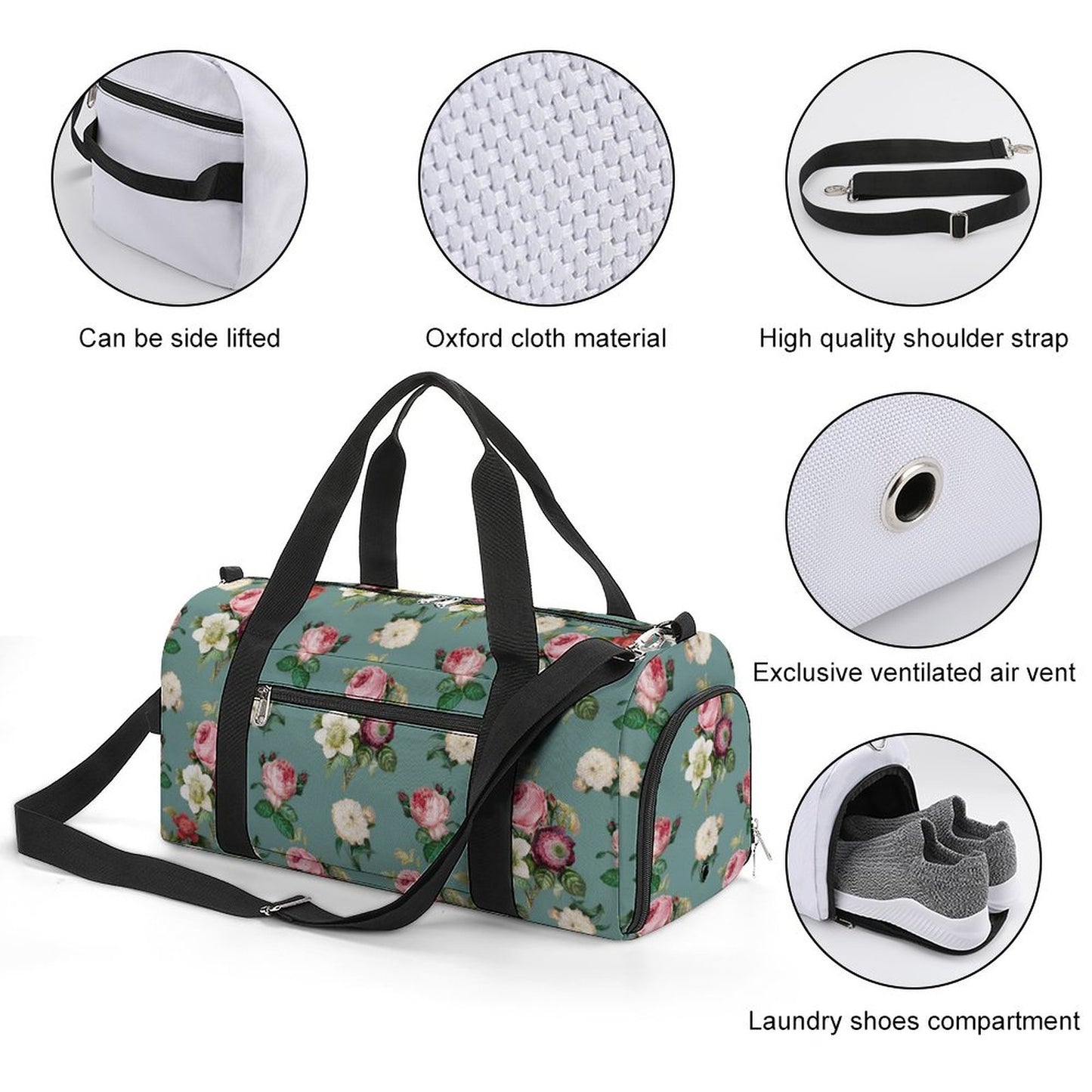 Oxford Gym Duffle Bag - Roses