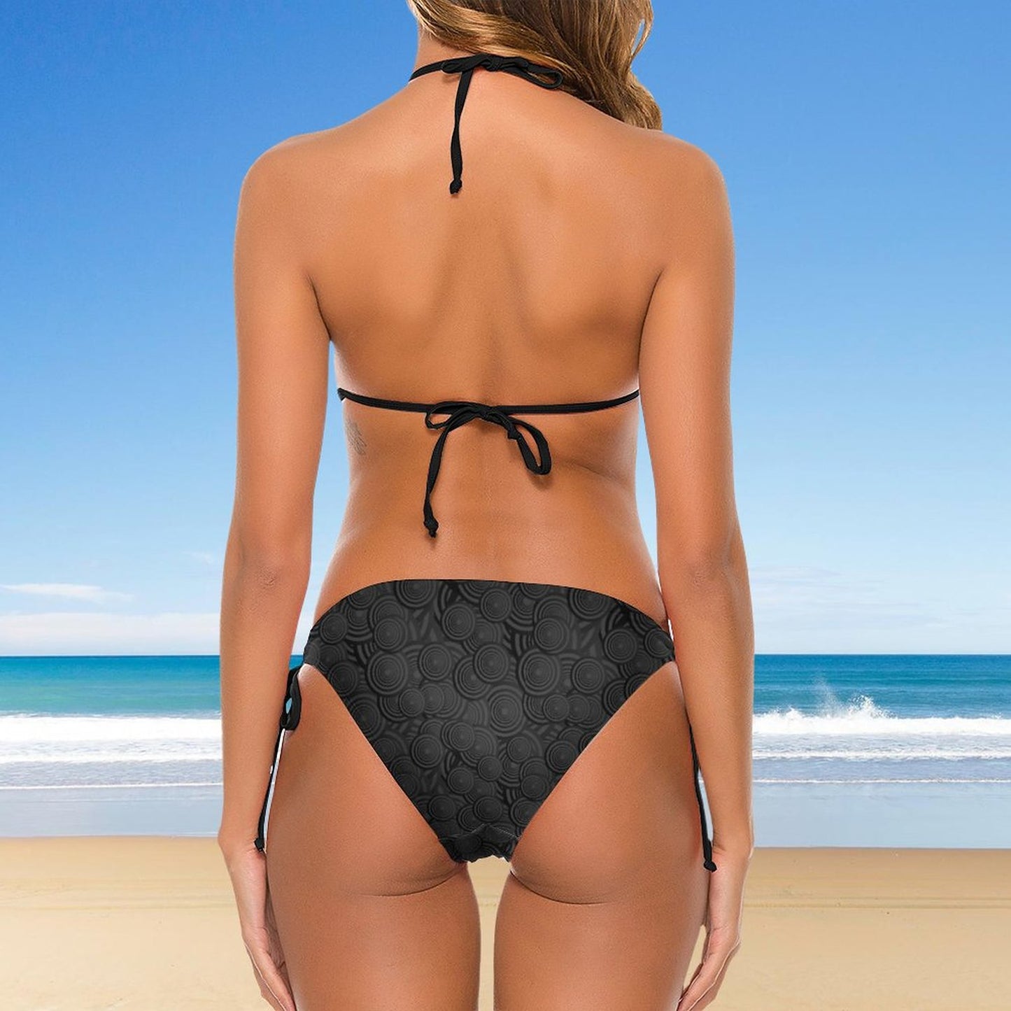 Halter Tie Front Bikini Set