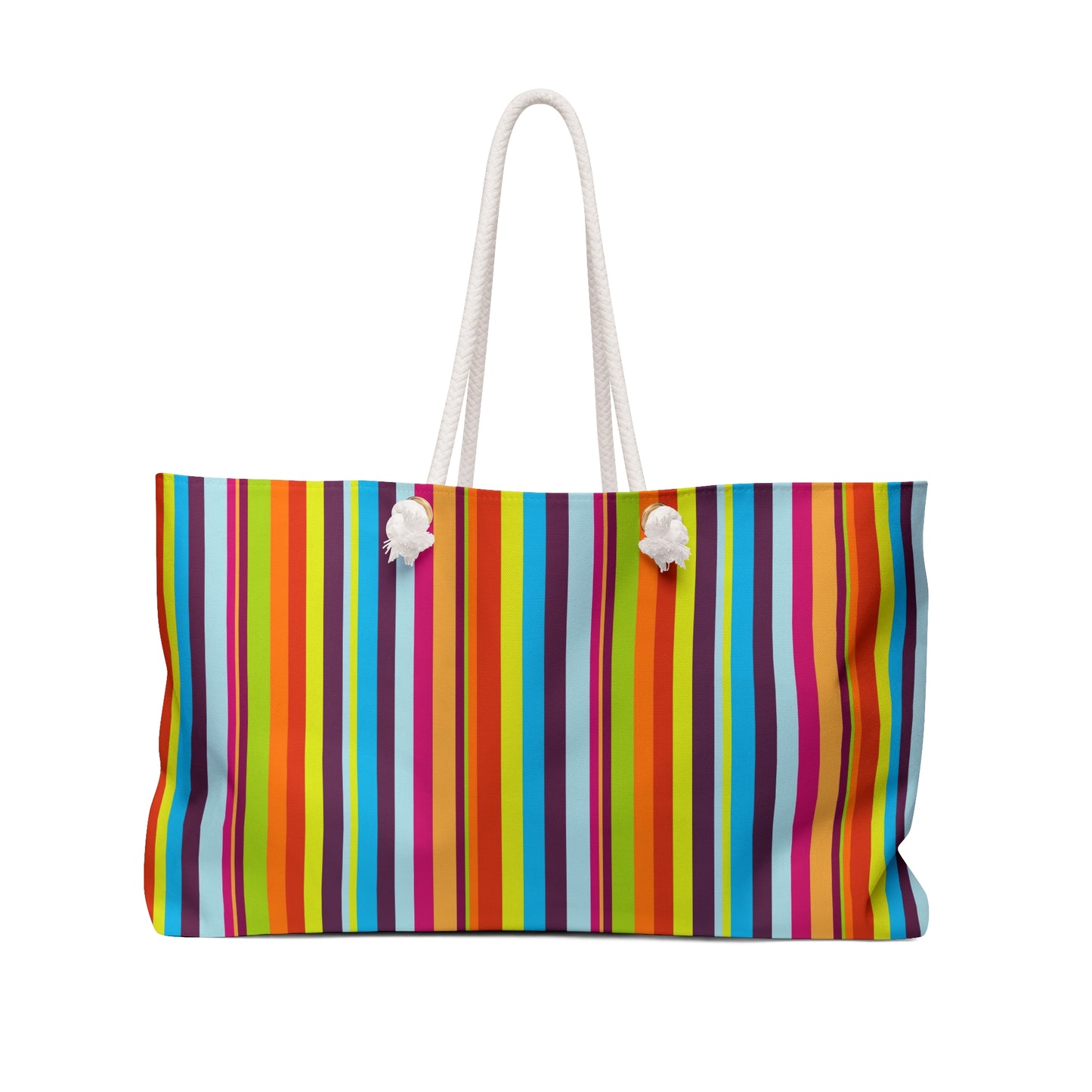 Colorful Stripe Weekender Bag – Large Travel Tote for Beach & Weekend Getaways