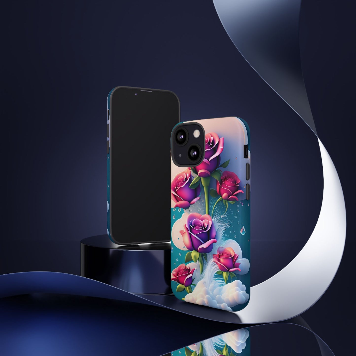 Floral Dream Tough Phone Case — Rose Bouquet Clouds Design