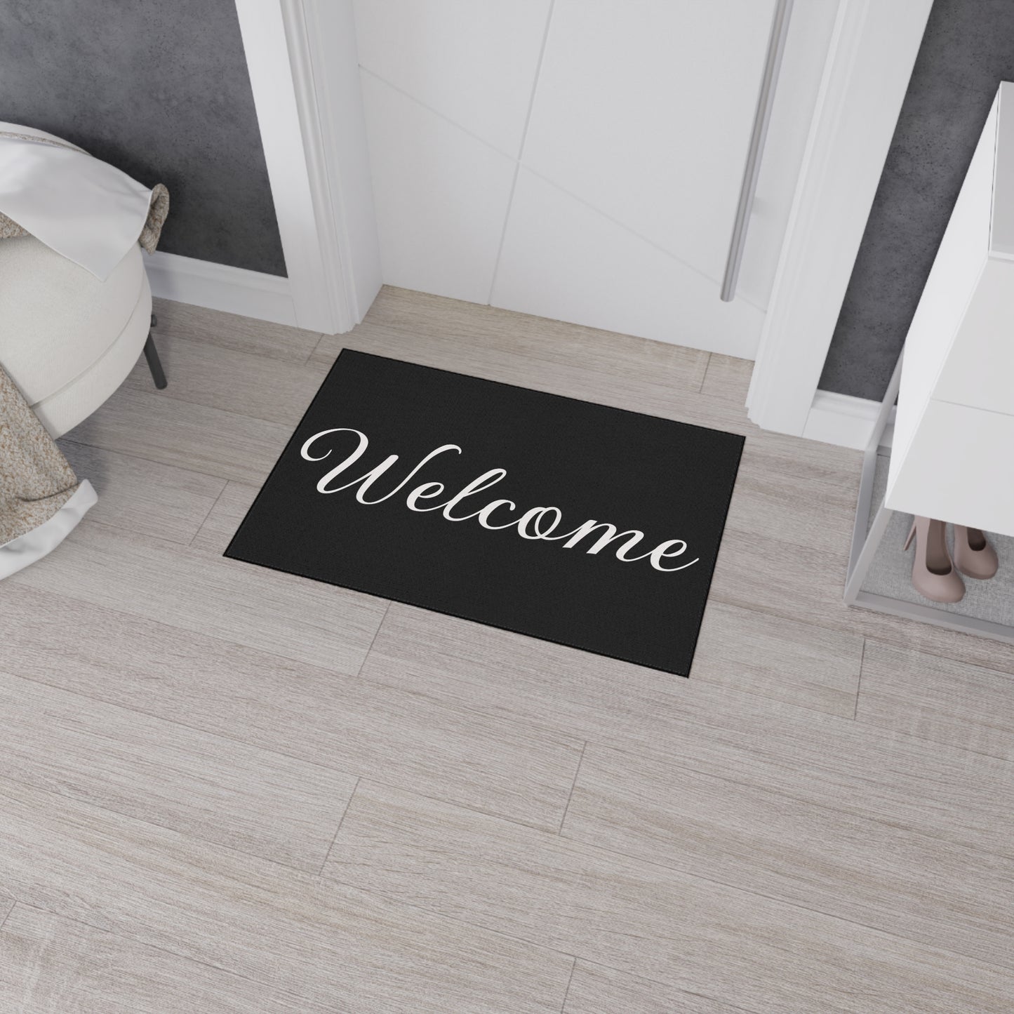 Welcome Heavy Duty Floor Mat — Durable Outdoor/Indoor Doormat with Elegant Script