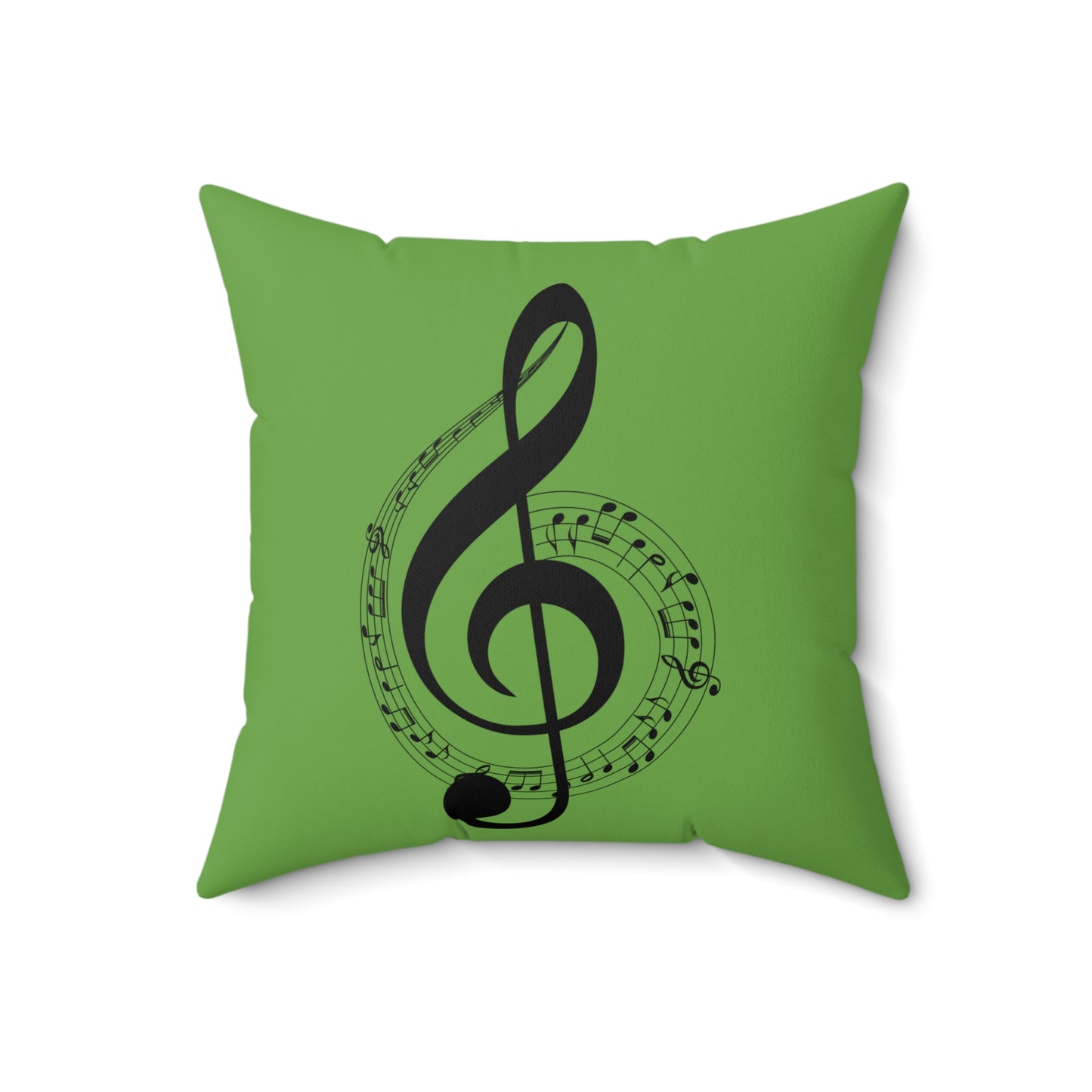 Musical Notes Decorative Pillow, Ideal Gift for Musicians, Green Music Theme Cushion for Home Decor, Bedroom, Living Room
