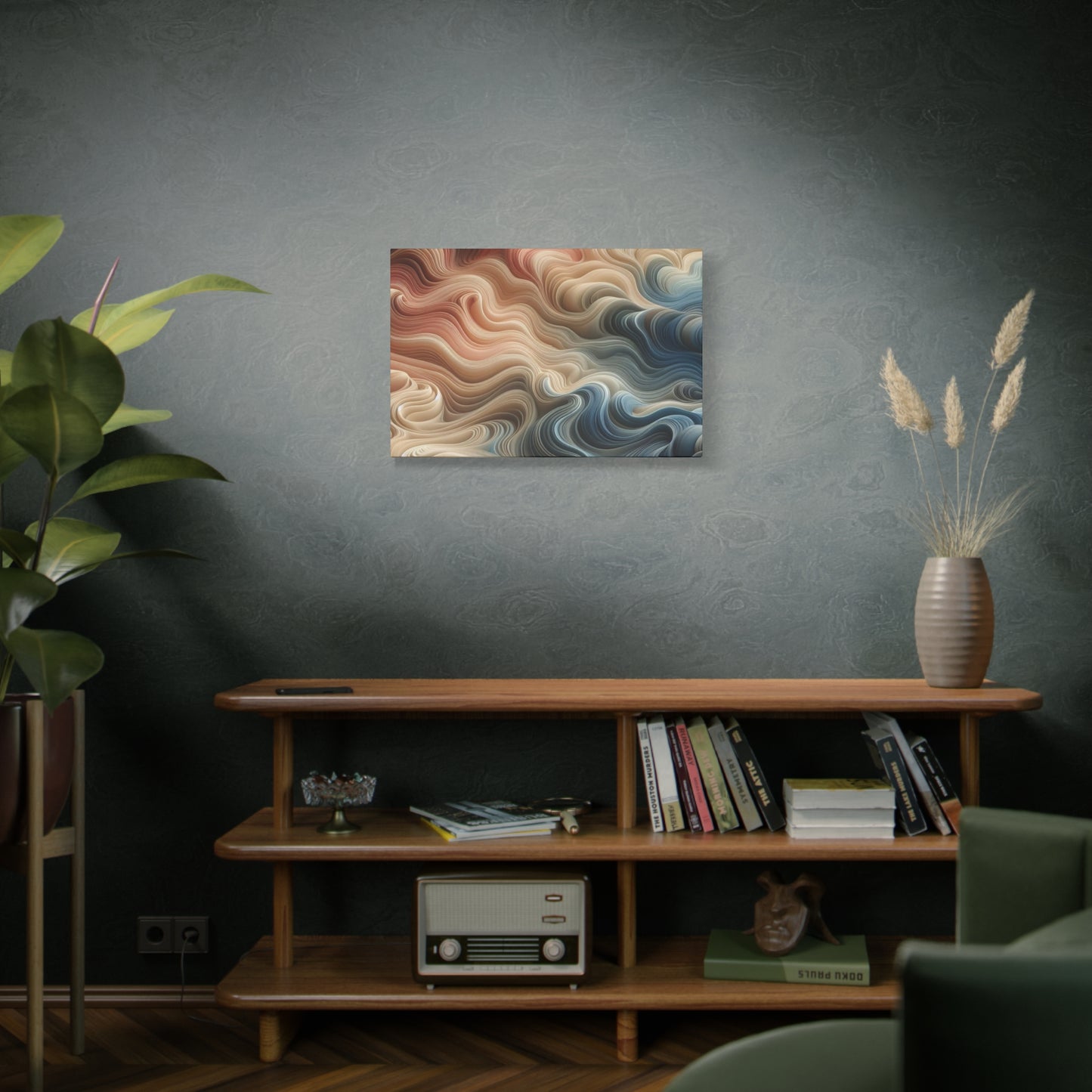 Abstract Swirl Matte Canvas Wall Art — Fluid Earth Tones, Stretched 1.25"