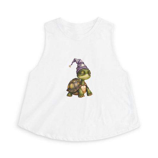 Turtle Wizard Crop Top — Cute Magical Turtle Graphic Tank