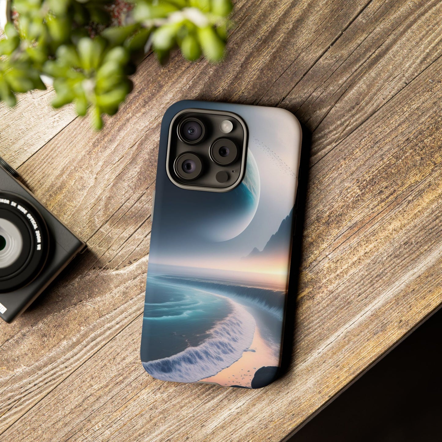 Galaxy Ocean Phone Case — Surreal Planet Beach Tough Case