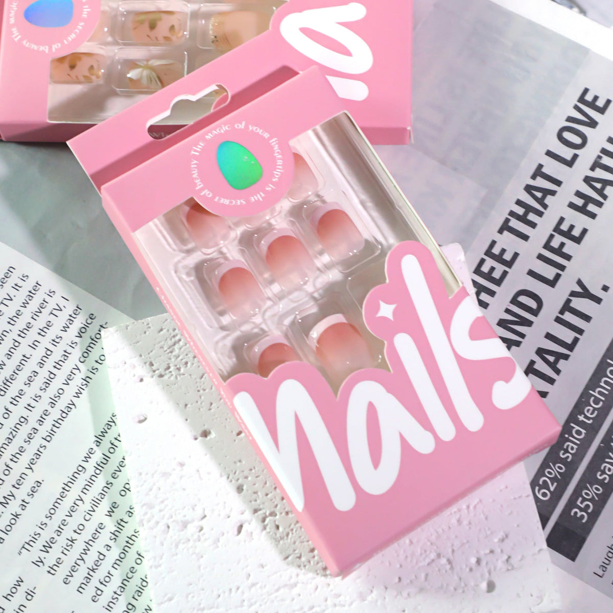 "Pink Butterfly Elegance" - Precision Crafted Press-On Nails – Image 4