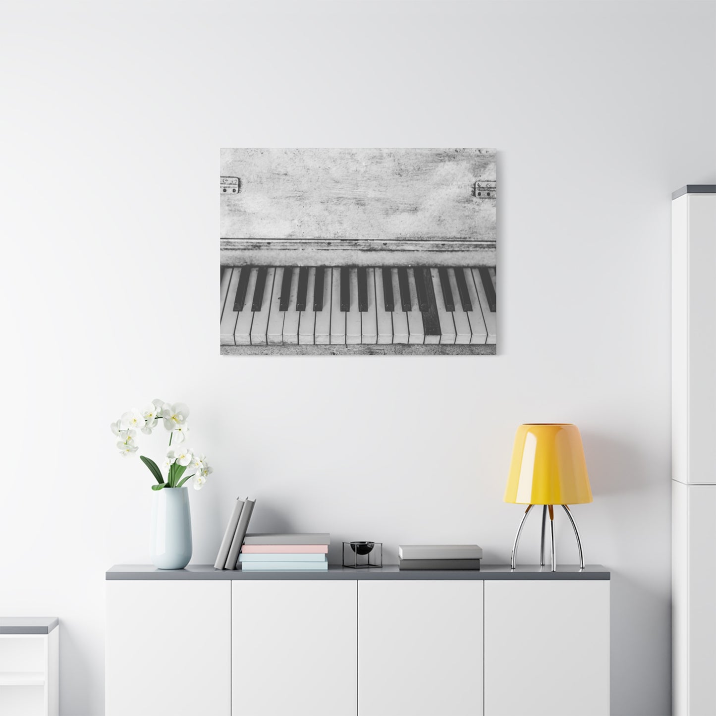 Vintage Piano Keys Matte Canvas Print