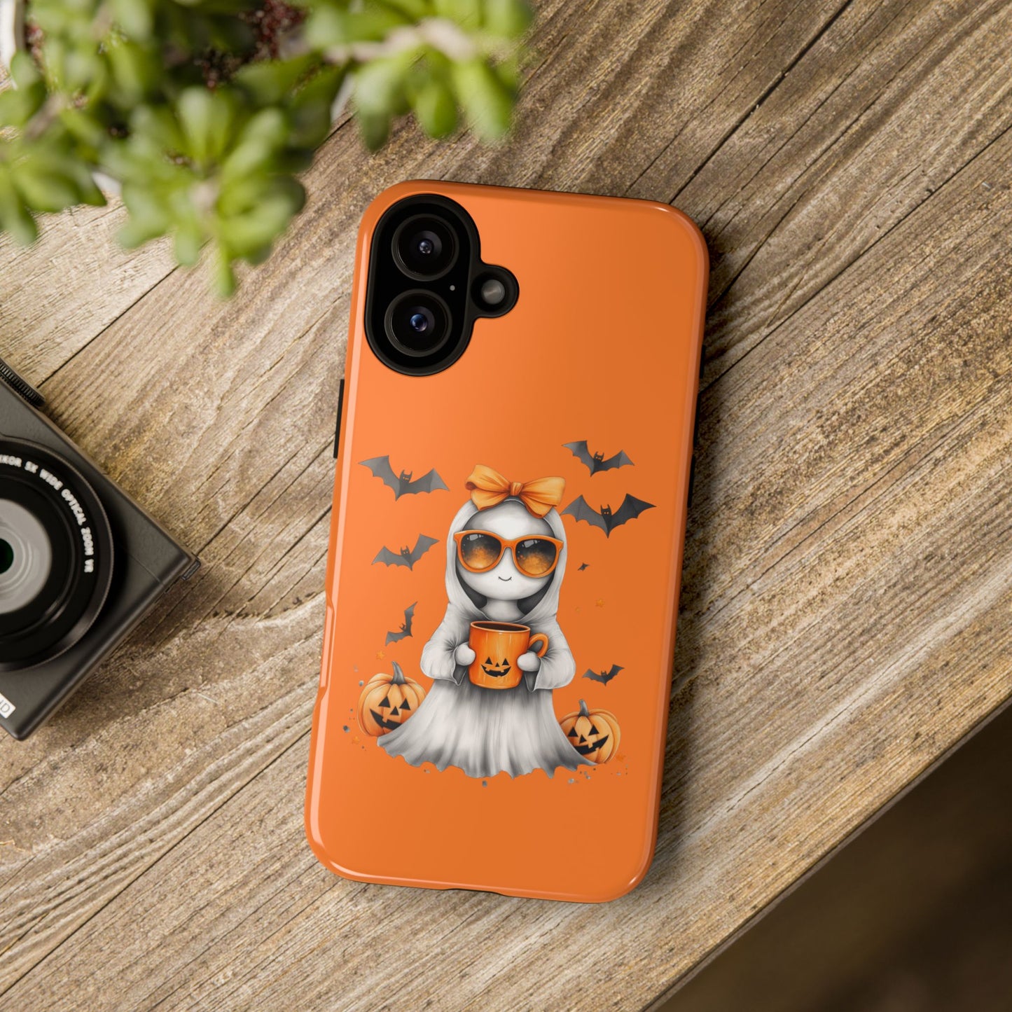Halloween Ghost Phone Case, Cute Cat Ghost Case, Autumn Phone Cover, Spooky Season Gift, Trick or Treat Case