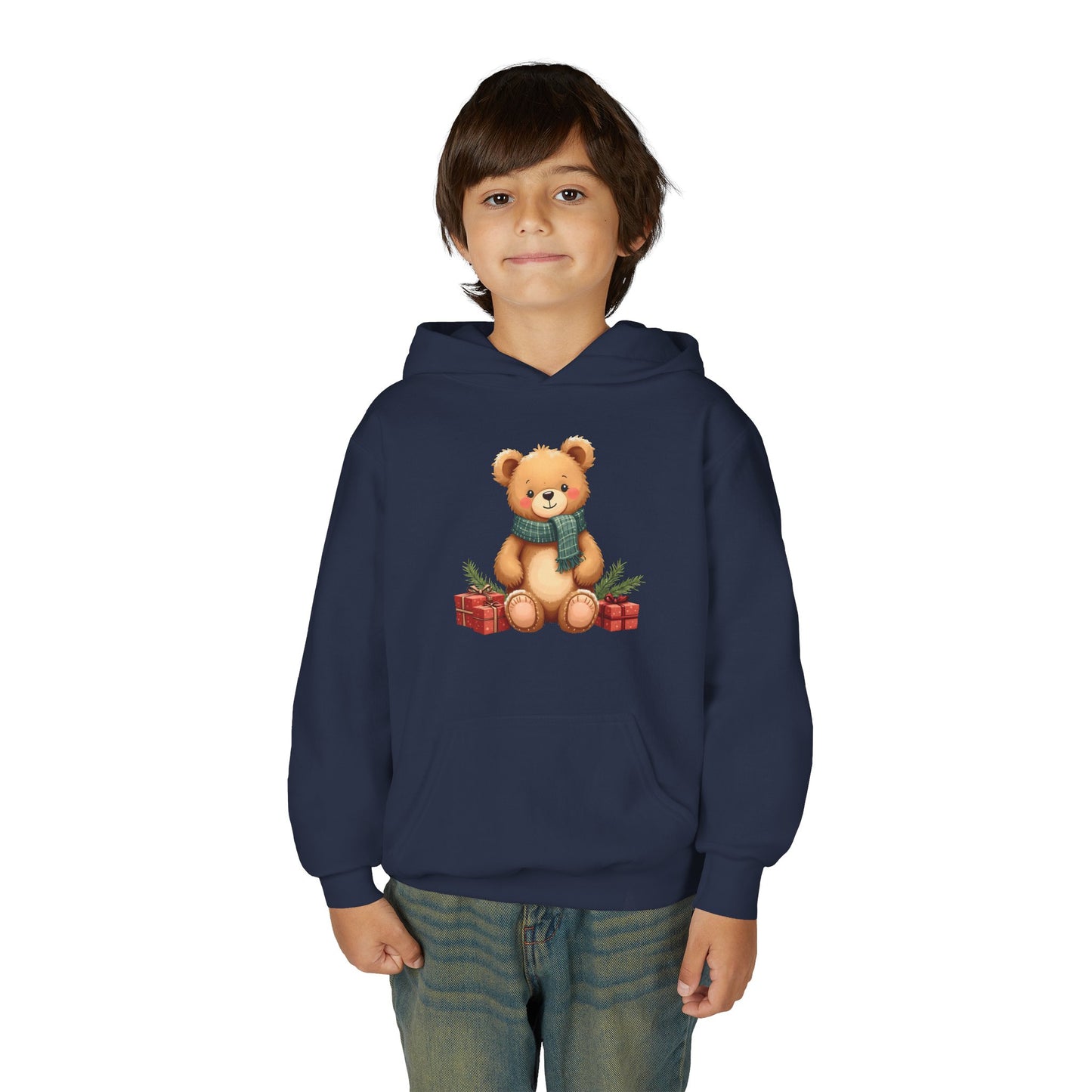 Kids Holiday Teddy Bear Hoodie – Cute Christmas Gift Sweatshirt