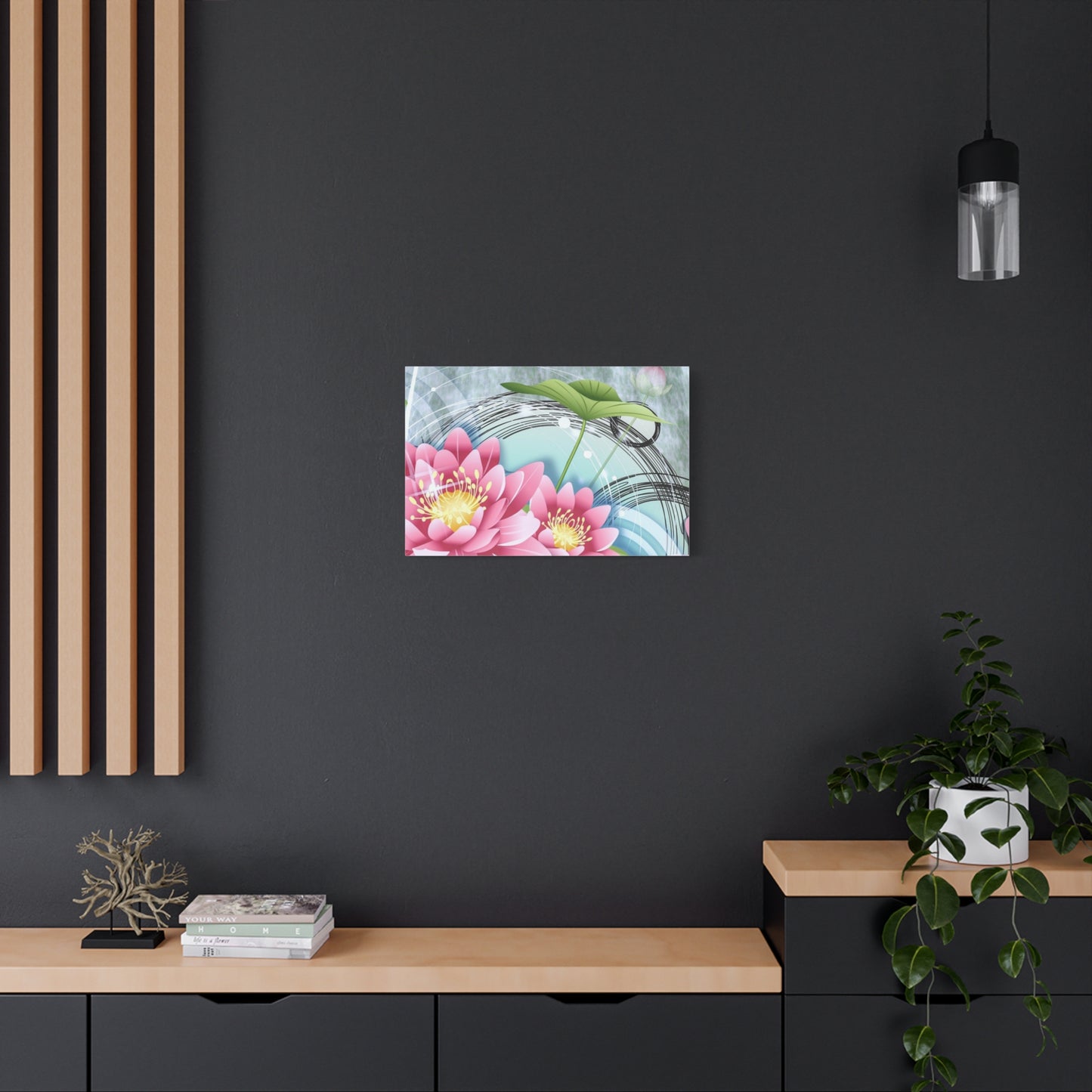 Lotus Blossom Matte Canvas Wall Art — Stretched 1.25" Decorative Print