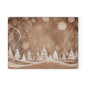Winter Wonderland Glass Cutting Board – Snowy Pine Trees Holiday Kitchen Decor