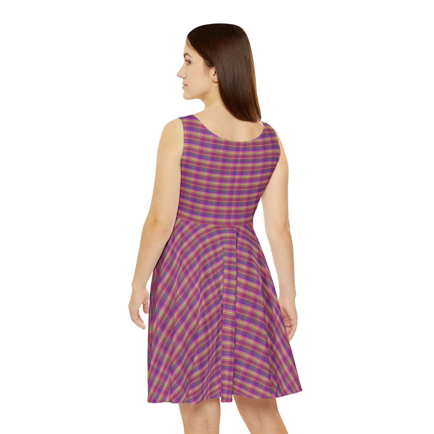 Colorful Women's Skater Dress, Casual Summer Dress, Flowy Dress for Parties, Picnic Outfit, Festival Dress, AOP Style