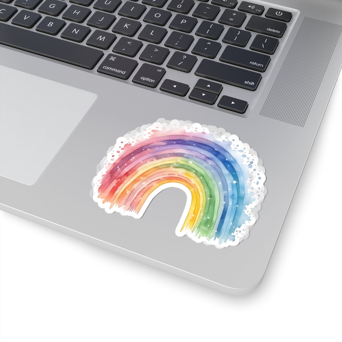 Watercolor Rainbow Sticker — Kiss-Cut Vinyl Rainbow Decal for Laptops, Journals & Gifts