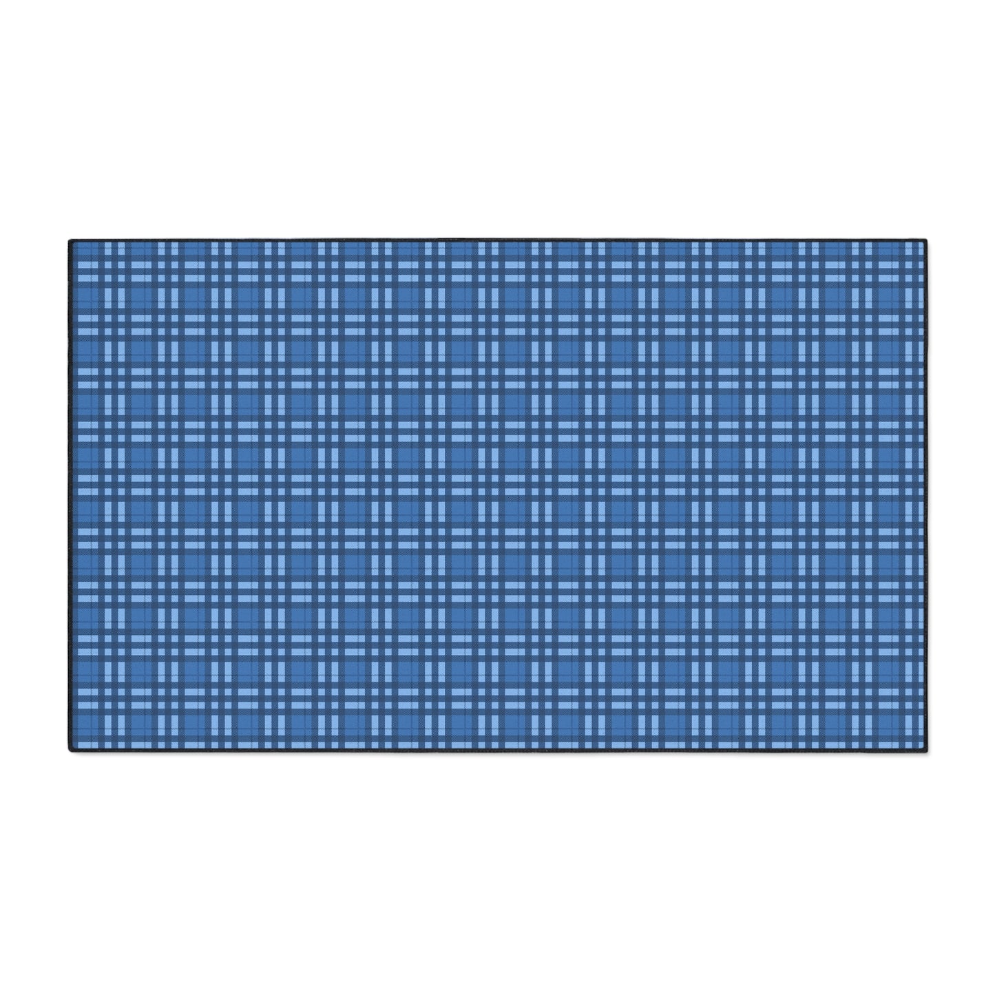 Blue Plaid Heavy-Duty Floor Mat — Durable Non-Slip Entry & Utility Rug