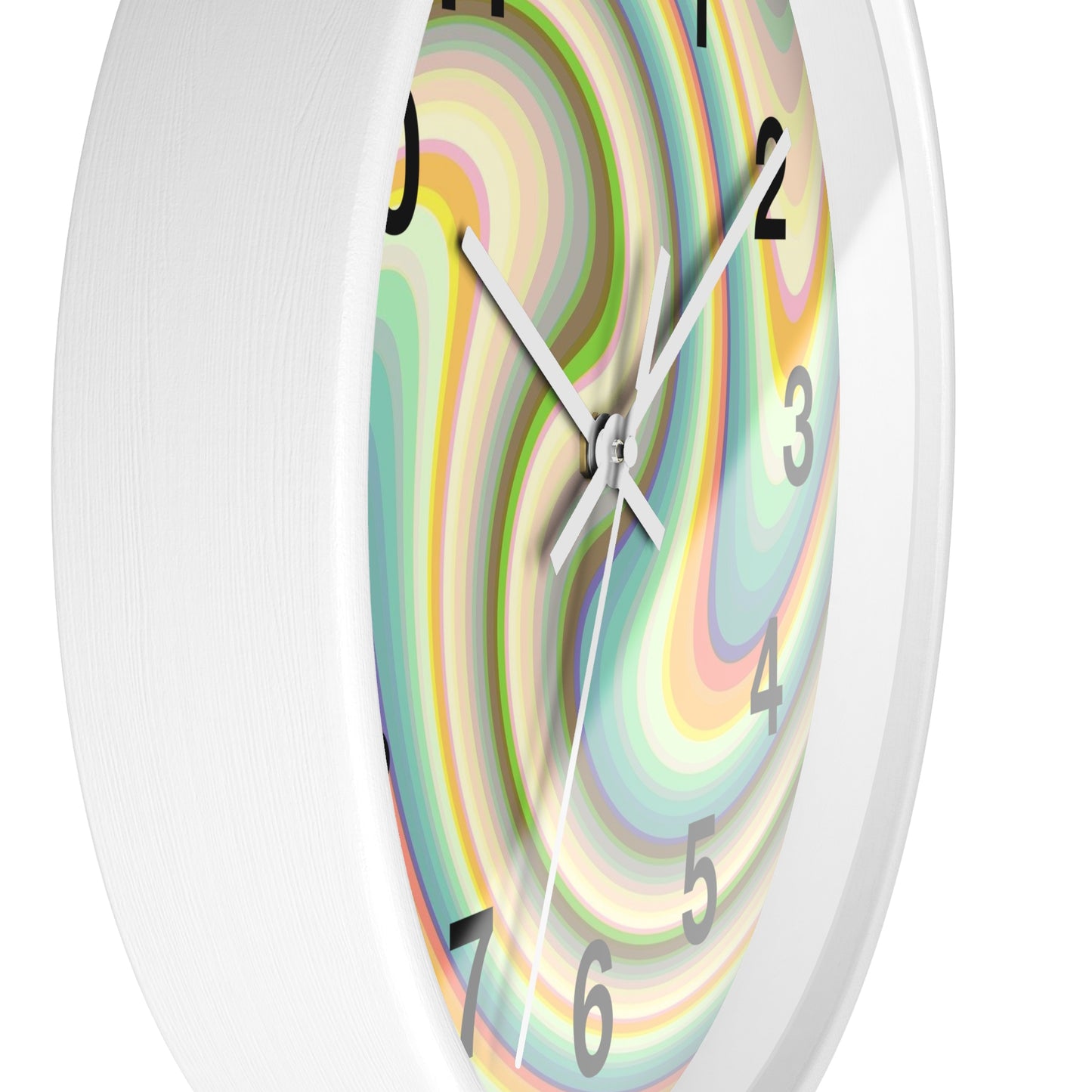 Swirl Pastel Wall Clock — Retro Psychedelic Timepiece for Home Decor
