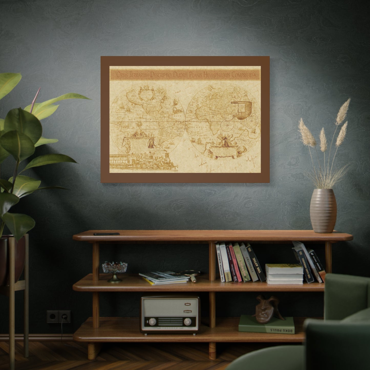 Vintage World Map Canvas Print — Matte Stretched Wall Art