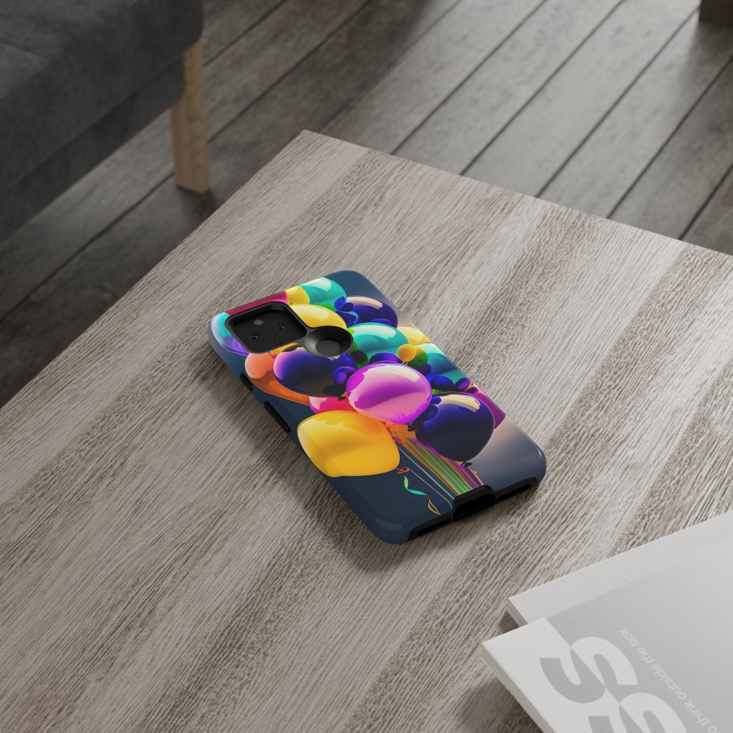 Colorful Balloon Tough Phone Case — Vibrant Party Balloons Protective Cover