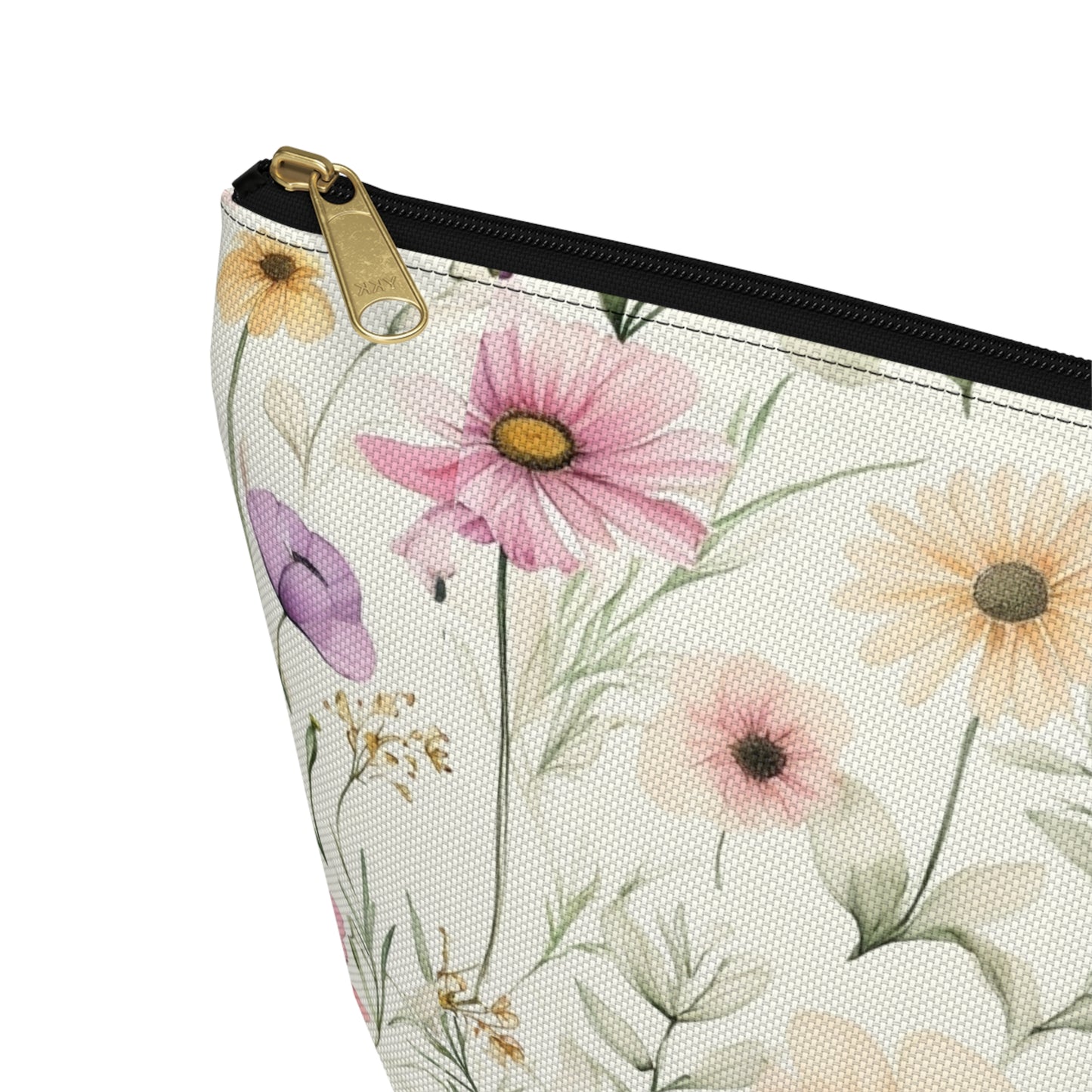 Floral Spring Makeup Pouch — Watercolor Wildflower Accessory Bag
